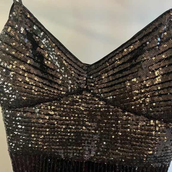 Club Monaco Black Sequin Pleated Maxi Dress – Formal Occasion, Worn Once - Picture 2 of 10